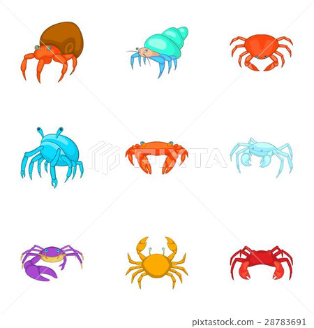 Marine life icons set, cartoon style 28783691