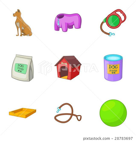 Dog care icons set, cartoon style 28783697