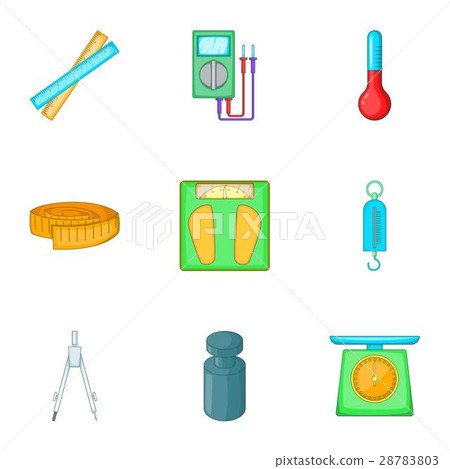 Tools for measurement icons set, cartoon style - Stock Illustration ...