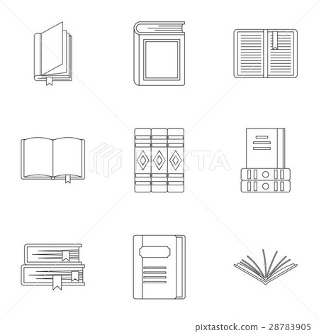 Library icons set, outline style - Stock Illustration [28783905] - PIXTA
