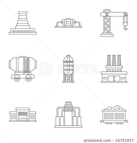 Fuel icons set, outline style Fuel icons set, outline style 28783953