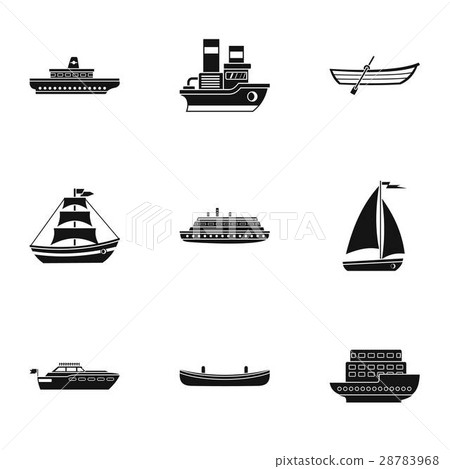 Ocean transport icons set, simple style 28783968