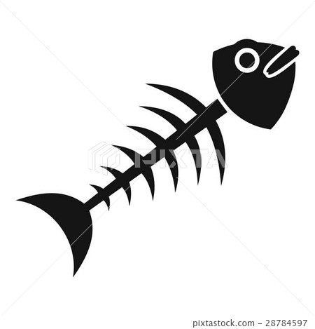 Fish bone icon, simple style Fish bone icon, simple style 28784597
