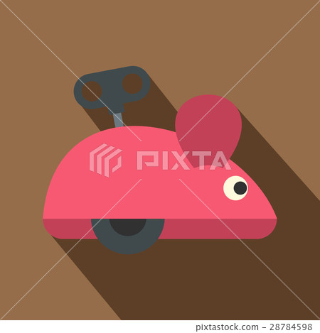 Clockwork mouse icon, flat style 28784598