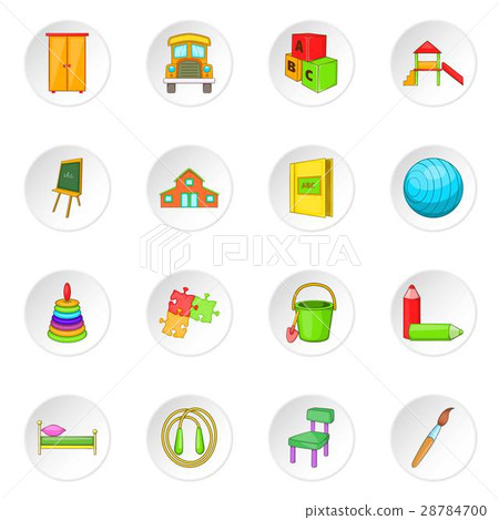Kindergarten security icons set 28784700