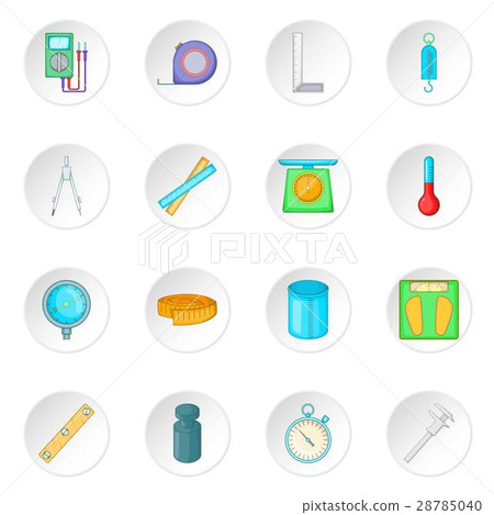 Measure tools icons set 28785040
