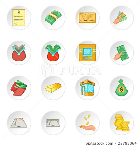 Bank loan credit icons set 28785064