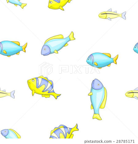 Tropical fish pattern, cartoon style Tropical fish pattern, cartoon style 28785171