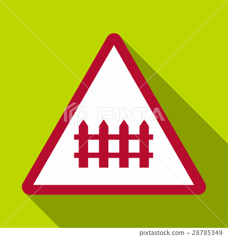 Warning sign icon, flat style 28785349