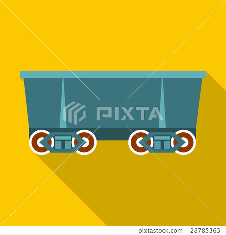 Coal trolley icon, flat style 28785363
