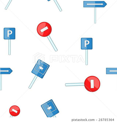 Road sign pattern, cartoon style 28785364