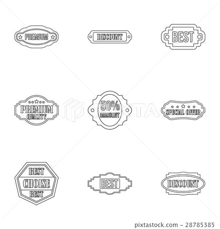 Sticker icons set, outline style 28785385