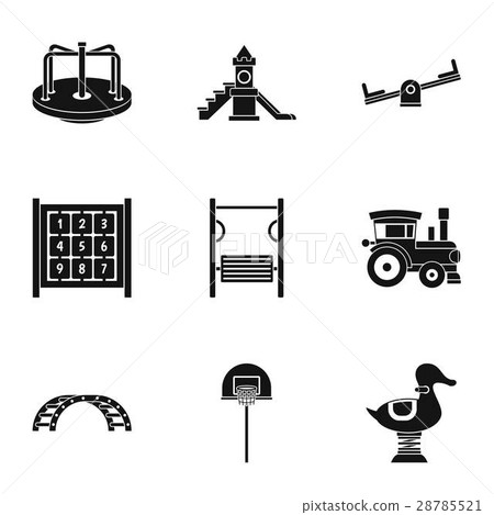 Children rides icons set, simple style Children rides icons set, simple style 28785521