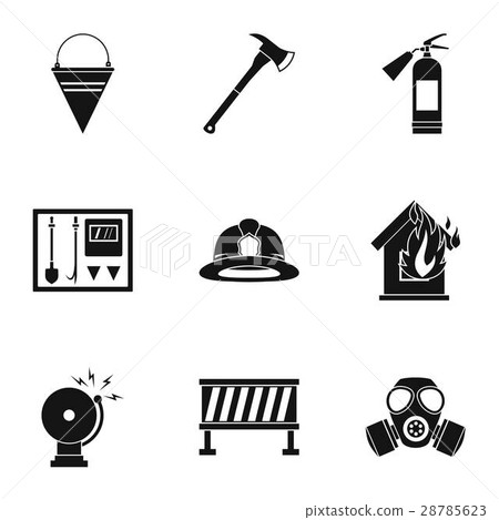 Fire icons set, simple style - Stock Illustration [28785623] - PIXTA