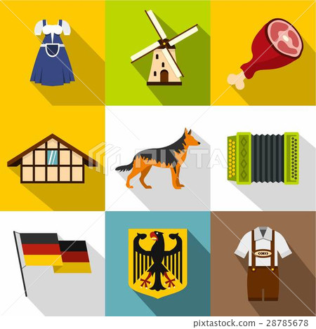 Republic of Germany icons set, flat style Republic of Germany icons set, flat style 28785678