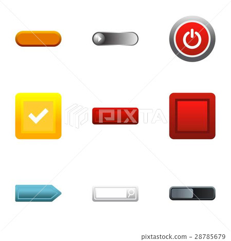 Button types icons set, flat style 28785679