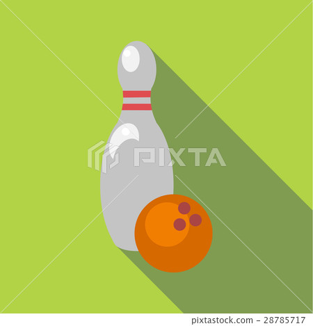 Bowling icon, flat style 28785717
