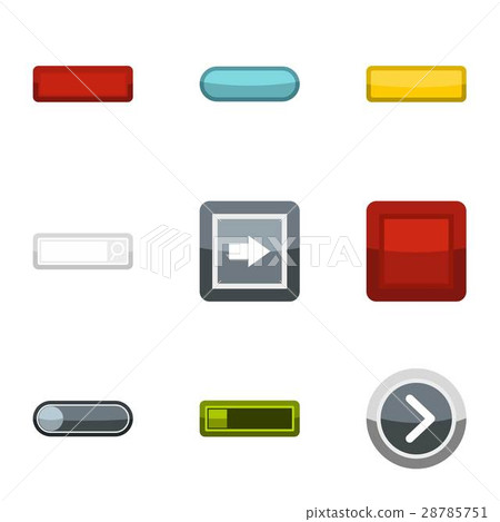 On off buttons icons set, flat style On off buttons icons set, flat style 28785751