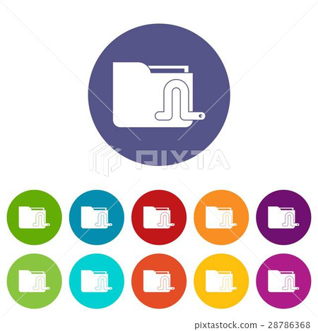 Computer worm set icons Computer worm set icons 28786368