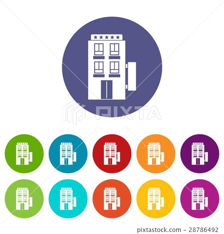 Five star hotel set icons 28786492
