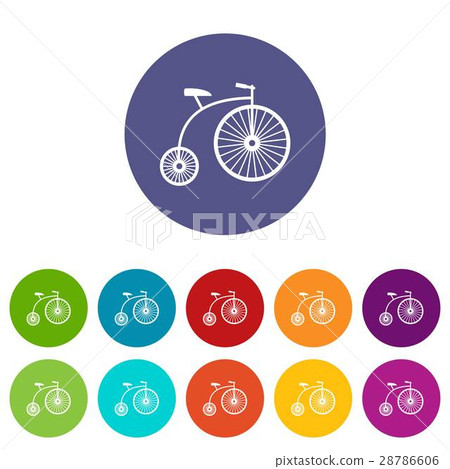 Penny-farthing set icons 28786606