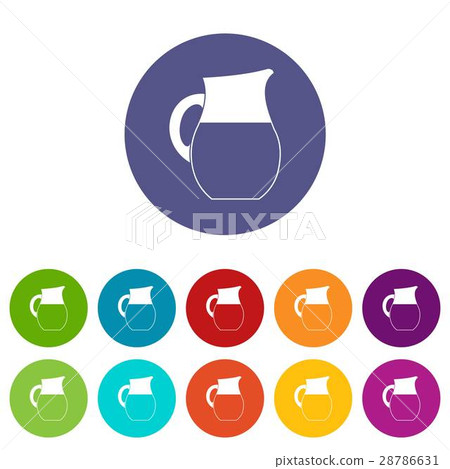 Pitcher of milk set icons Pitcher of milk set icons 28786631