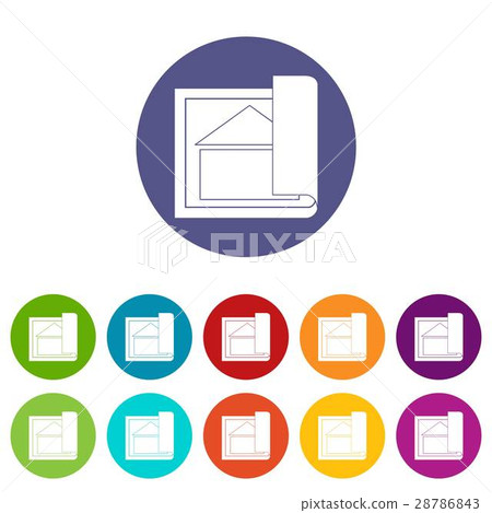 Building plan set icons Building plan set icons 28786843