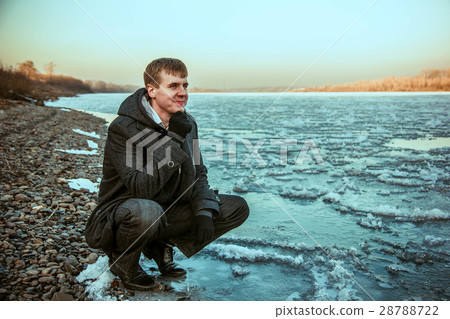 guy winter at the river guy winter at the river 28788722