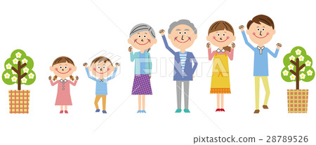 3 generation family family household stock illustration family household