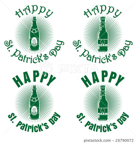 Banner with bottles of beer for St. Patricks Day 28790072