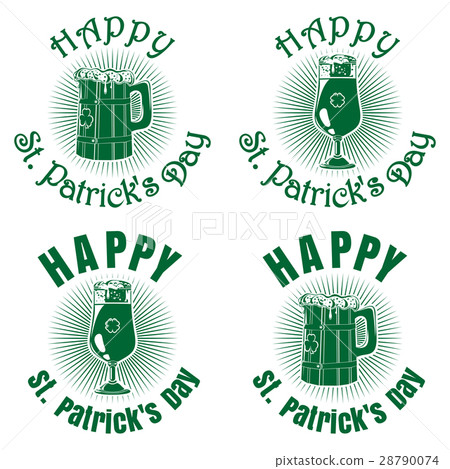 Green banners set with beer for St. Patricks Day Green banners set with beer for St. Patricks Day 28790074