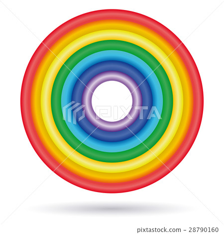 Rings painted in colors of the rainbow. ROYGBIV 28790160