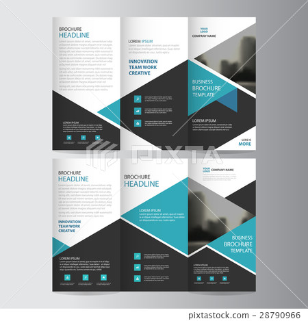 Blue triangle business trifold Leaflet Brochure Blue triangle business trifold Leaflet Brochure 28790966