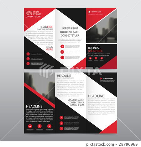 Red triangle business trifold Leaflet Brochure Red triangle business trifold Leaflet Brochure 28790969