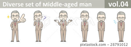 Illustration of a middle-aged businessman who has bearded vol.04 Illustration of a middle-aged businessman who has bearded vol.04 28791012