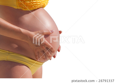 pregnant woman with hands over tummy pregnant woman with hands over tummy 28791337