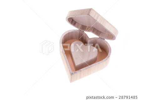 heart wood box of love on white background 28791485