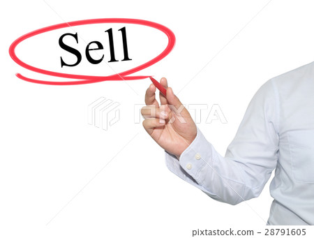 Hand of man write text Sell. 28791605