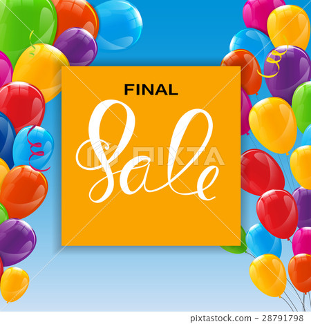 Happy Birthday Card Template with Balloons Vector 28791798