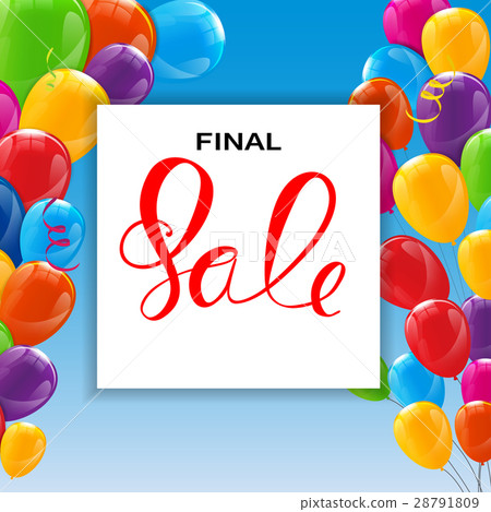 Happy Birthday Card Template with Balloons Vector 28791809