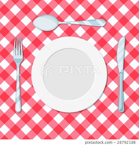 plate knife, spoon and fork 28792186