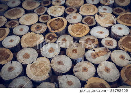 small piece of wood logs used for design decorated 28792406