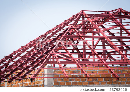 structural steel beam on roof of building structural steel beam on roof of building 28792426