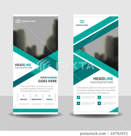 Green triangle Business Roll Up Banner template Green triangle Business Roll Up Banner template 28792972