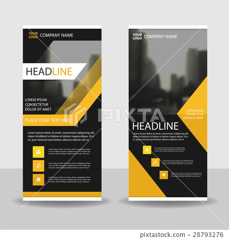 Yellow roll up business brochure banner template Yellow roll up business brochure banner template 28793276
