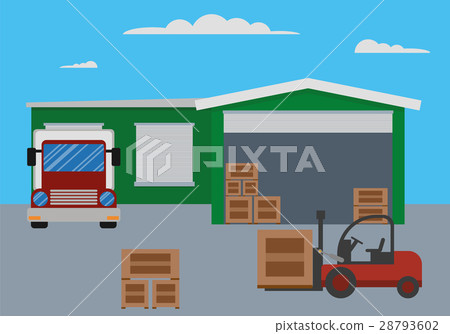 Warehouse building and shipping process Warehouse building and shipping process 28793602