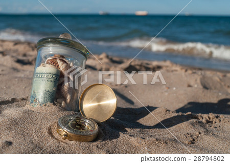 jar with money and compass 28794802