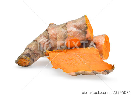 turmeric root isolated on white background 28795075