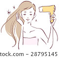 女人乾頭發 28795145