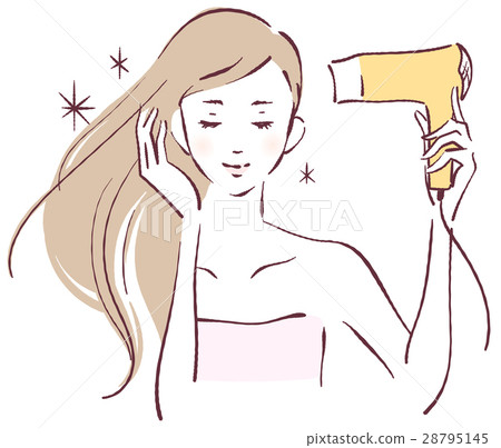 女人乾頭發 28795145
